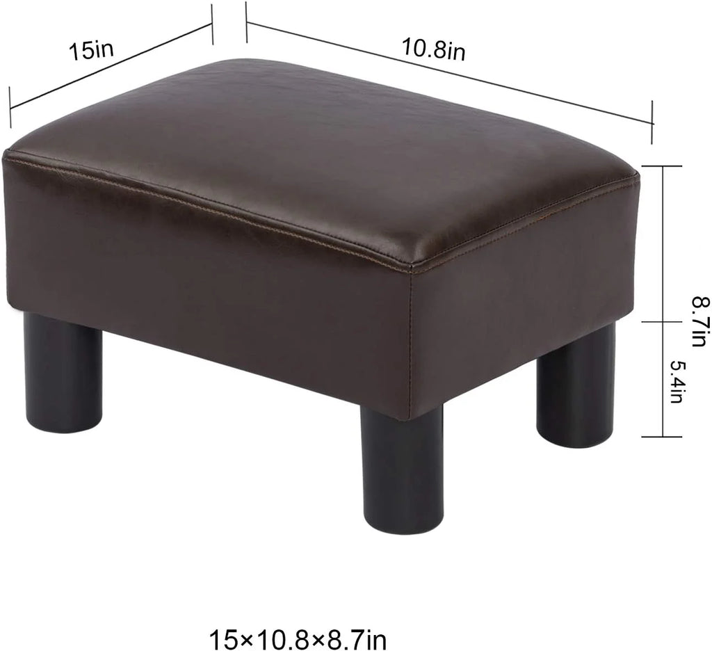 Small Faux PU Leather Rectangular Ottoman L474977