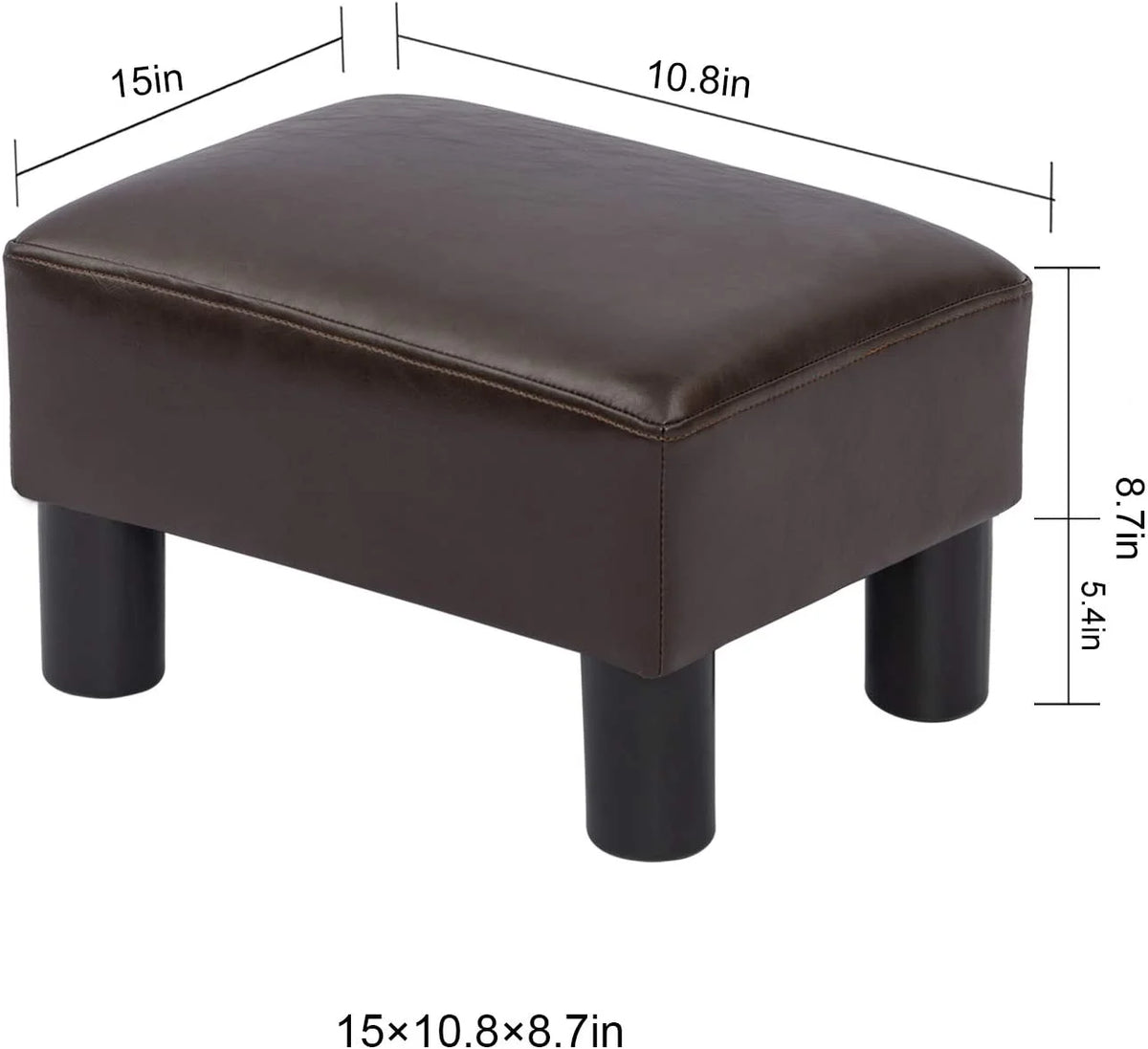 Small Faux PU Leather Rectangular Ottoman L474977