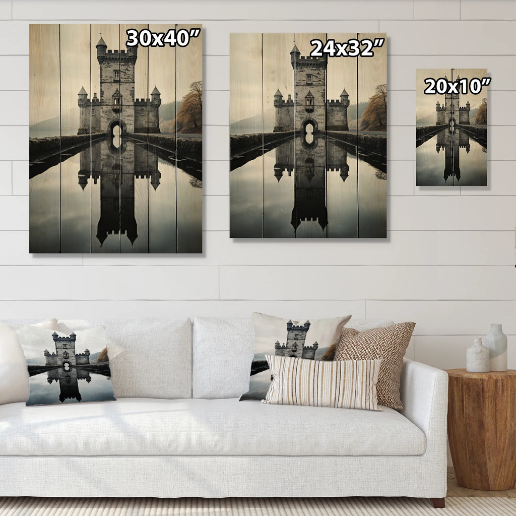 Natural Pine Wood Cityscapes Print D944