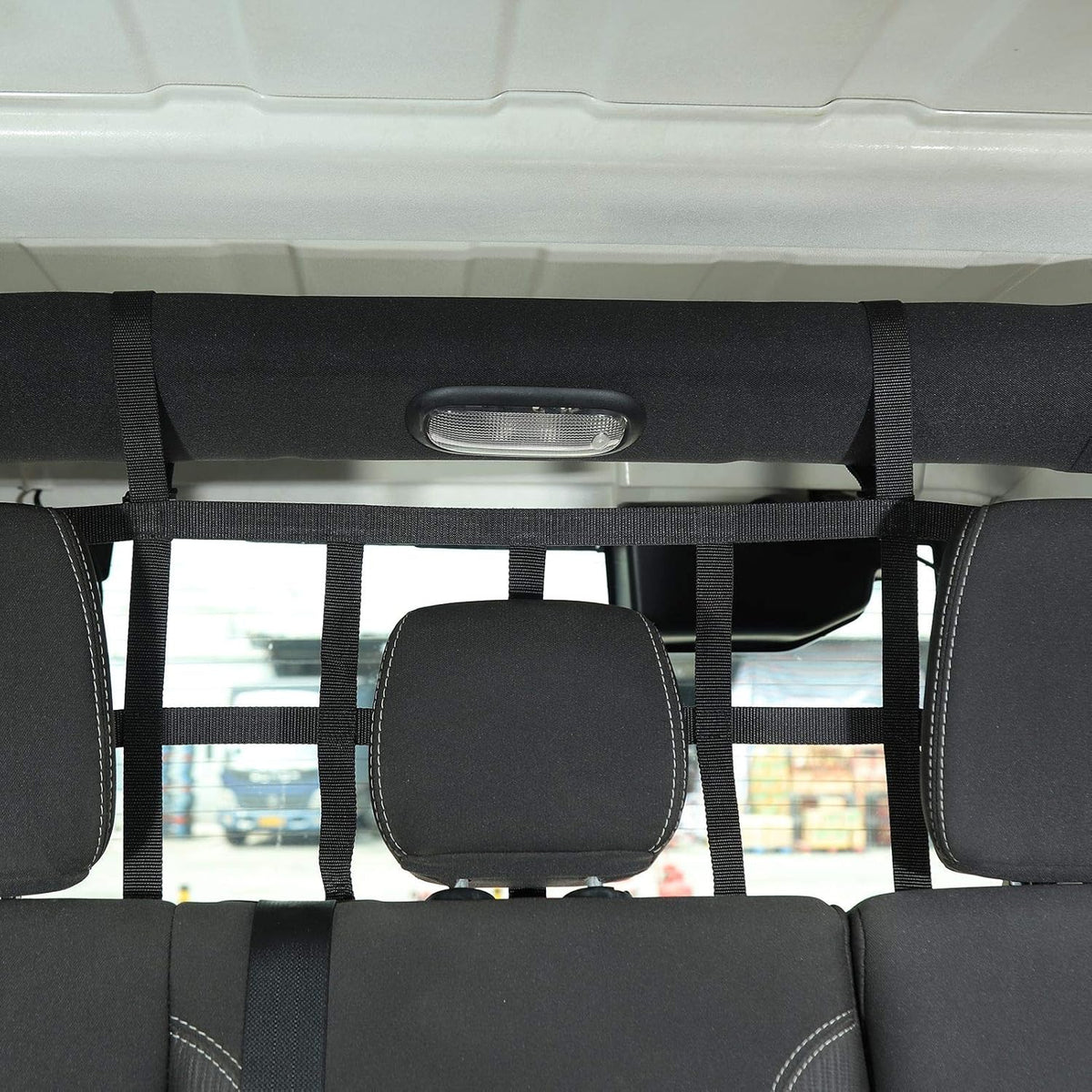 Car Rear Trunk Organizer Isolation Cargo Net, Mesh Dog Barrier Divider Net for Jeep Wrangler JKU & JLU 4 Door 2007-2021 Pack of 2 Z950