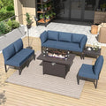 8 Pieces Metal Patio Furniture Set with Fire Pit Table G875974