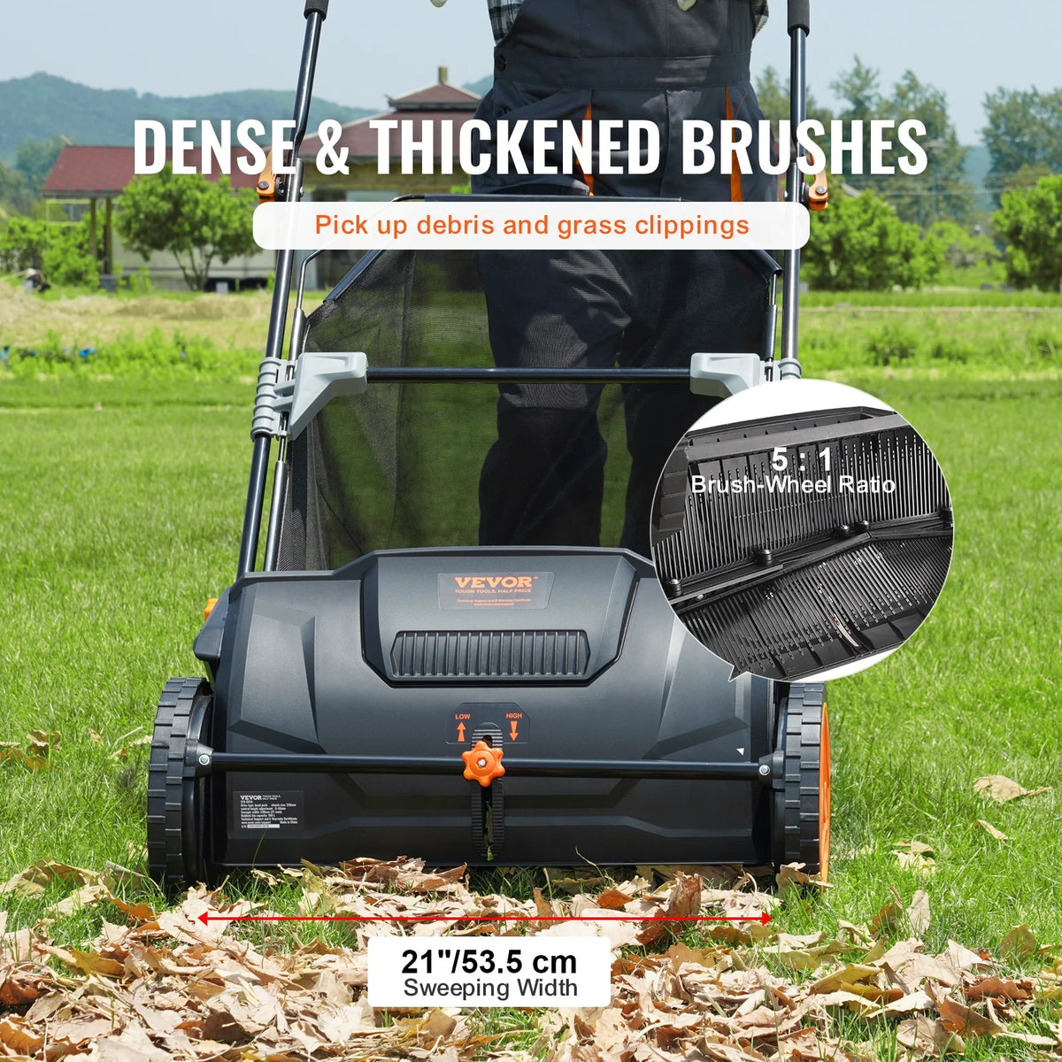21-inch Push Lawn Sweeper with 3.5 cu. ft Collector T91404