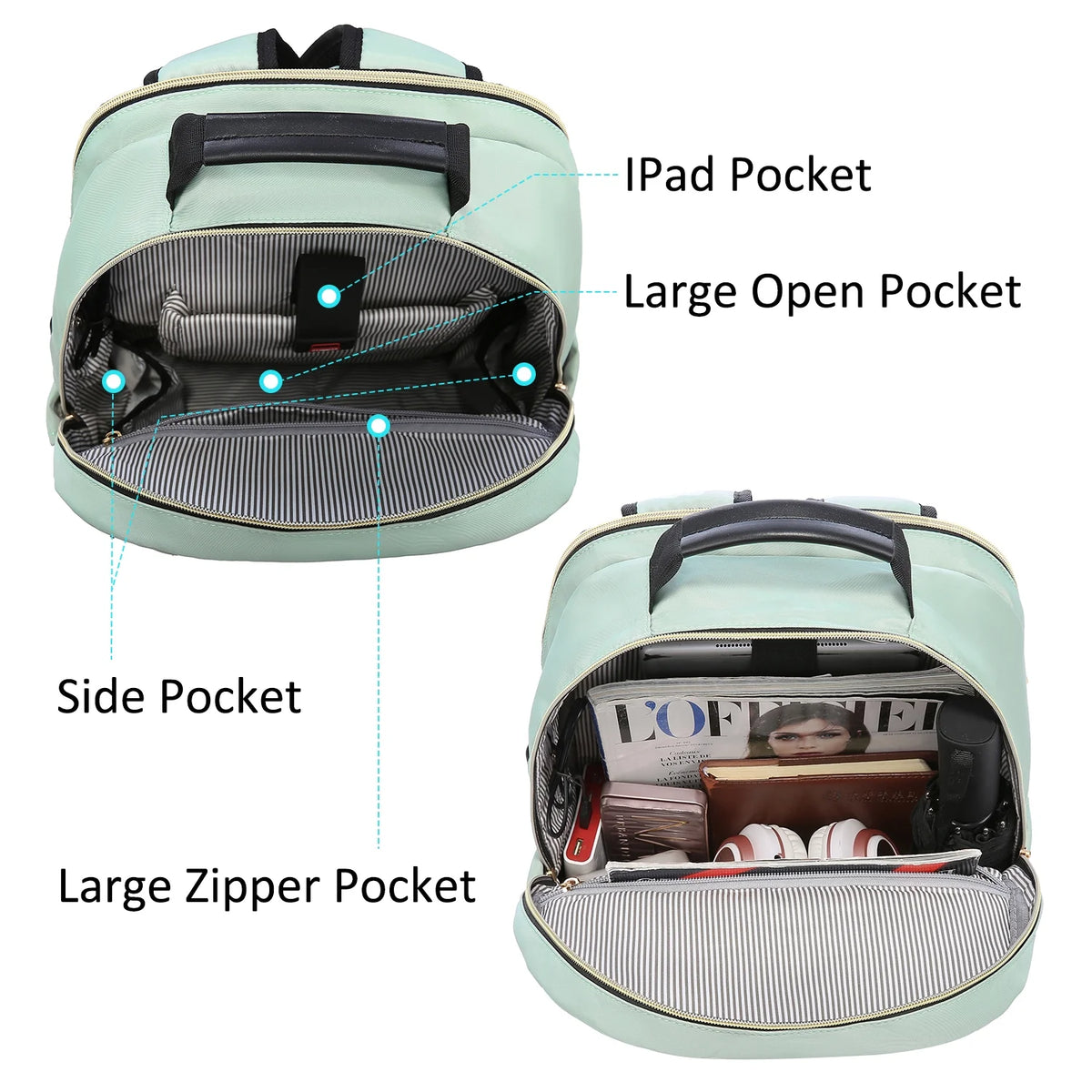15.6" Quilted Laptop Backpack with USB D62765