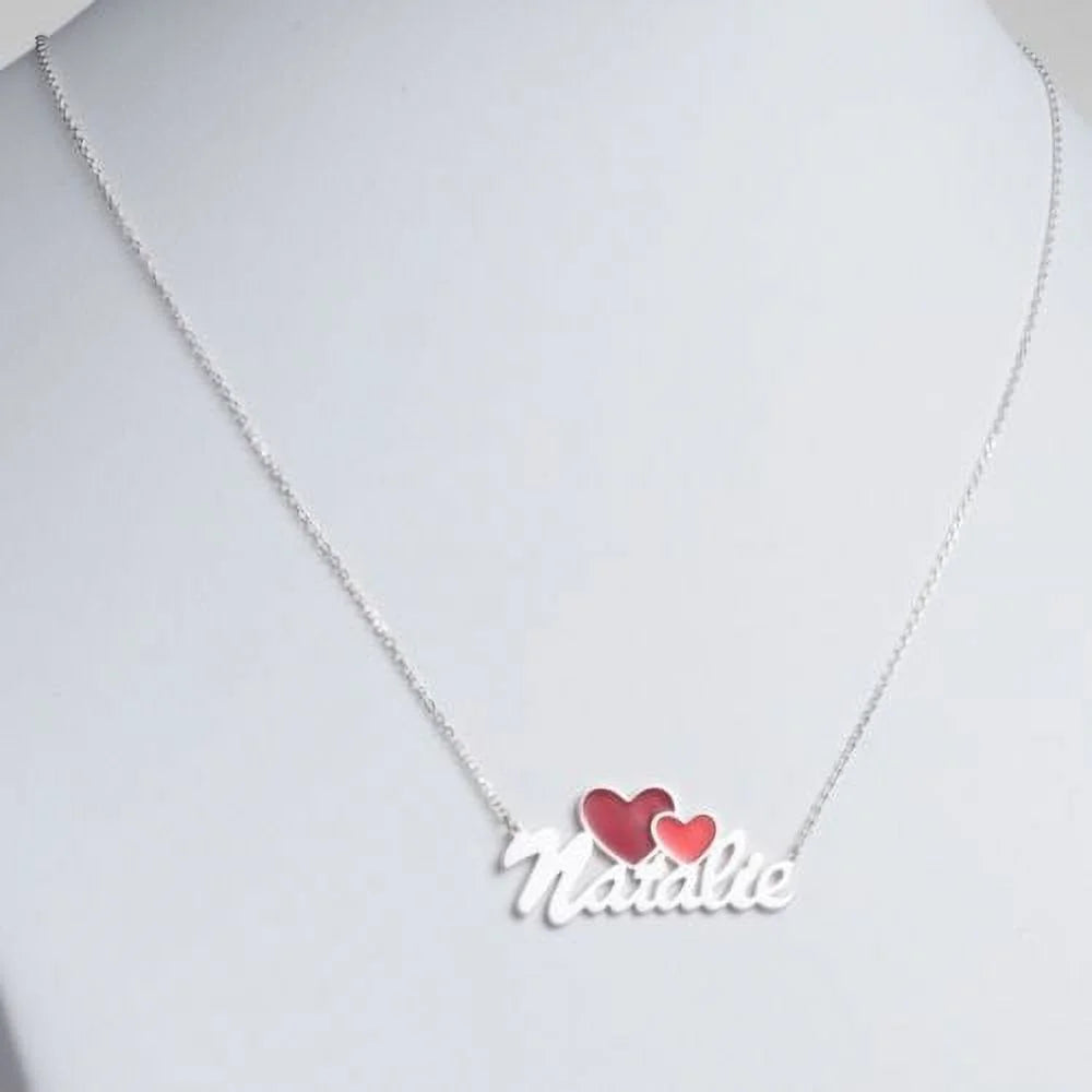 Enamel Hearts Necklace M3276