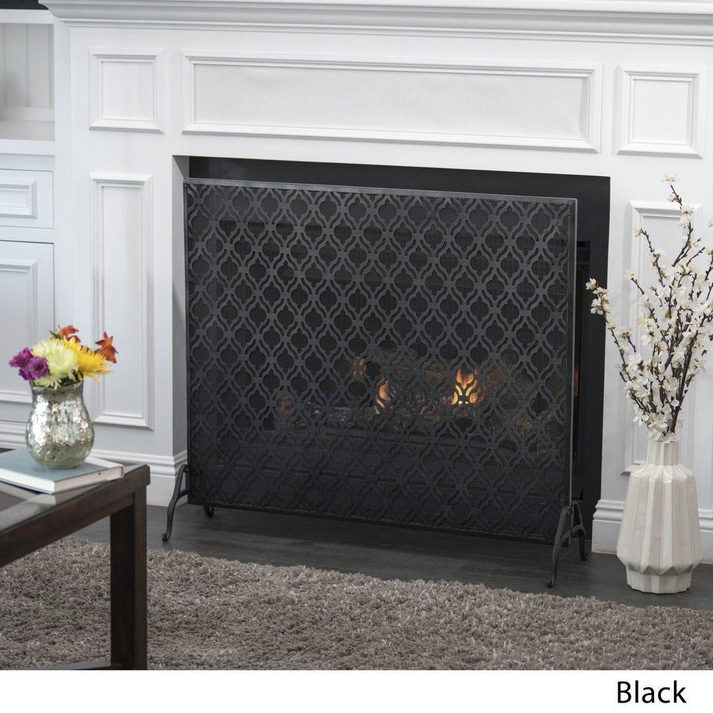 Black Iron Fireplace Screen Z130