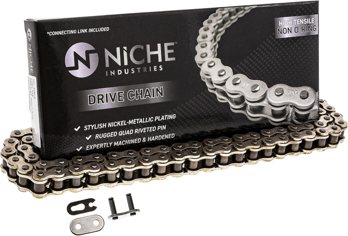 Drive Sprocket Chain Combo Front 16 Rear 45 Tooth 428HZ Standard 112 Links Pack of 2 U5538