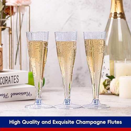 100 Pack 4.5 oz Clear Plastic Champagne Flutes Q260