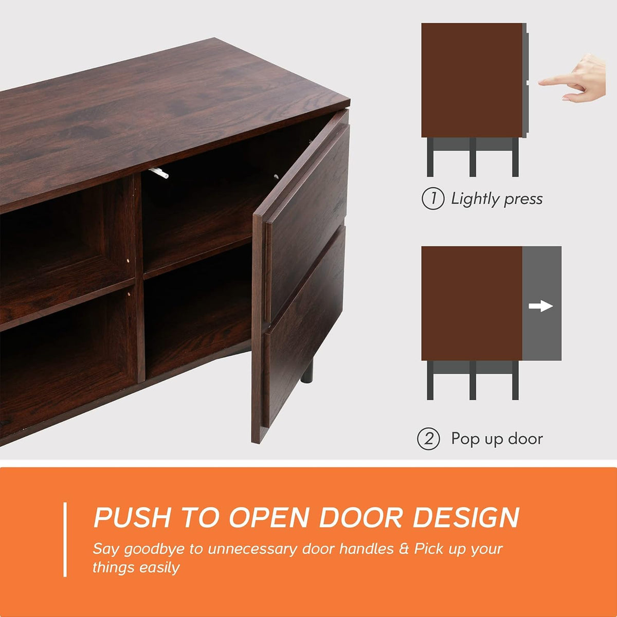 Rustic Walnut Wood TV Stand W337