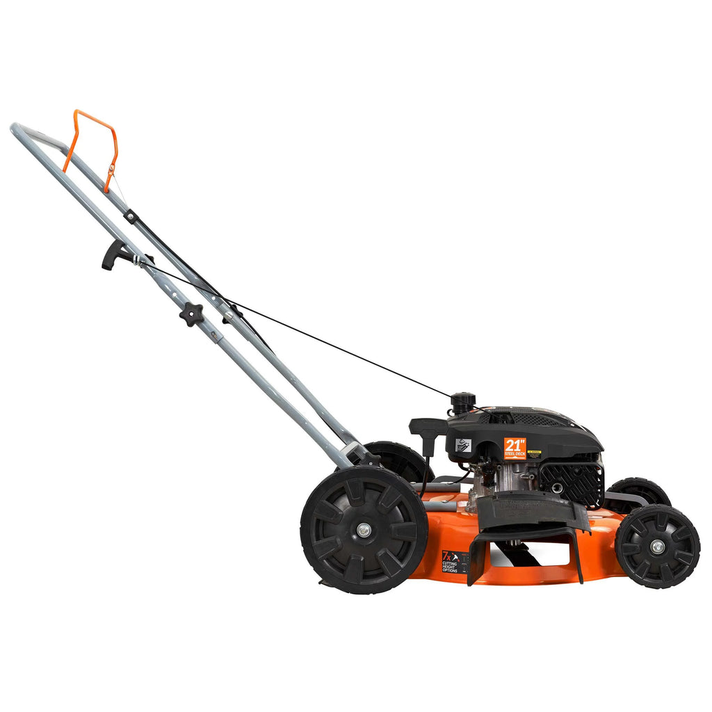 21 in. 170cc 2-in-1 Gas Walk Behind Push Lawn Mower with High Rear Wheels U8955