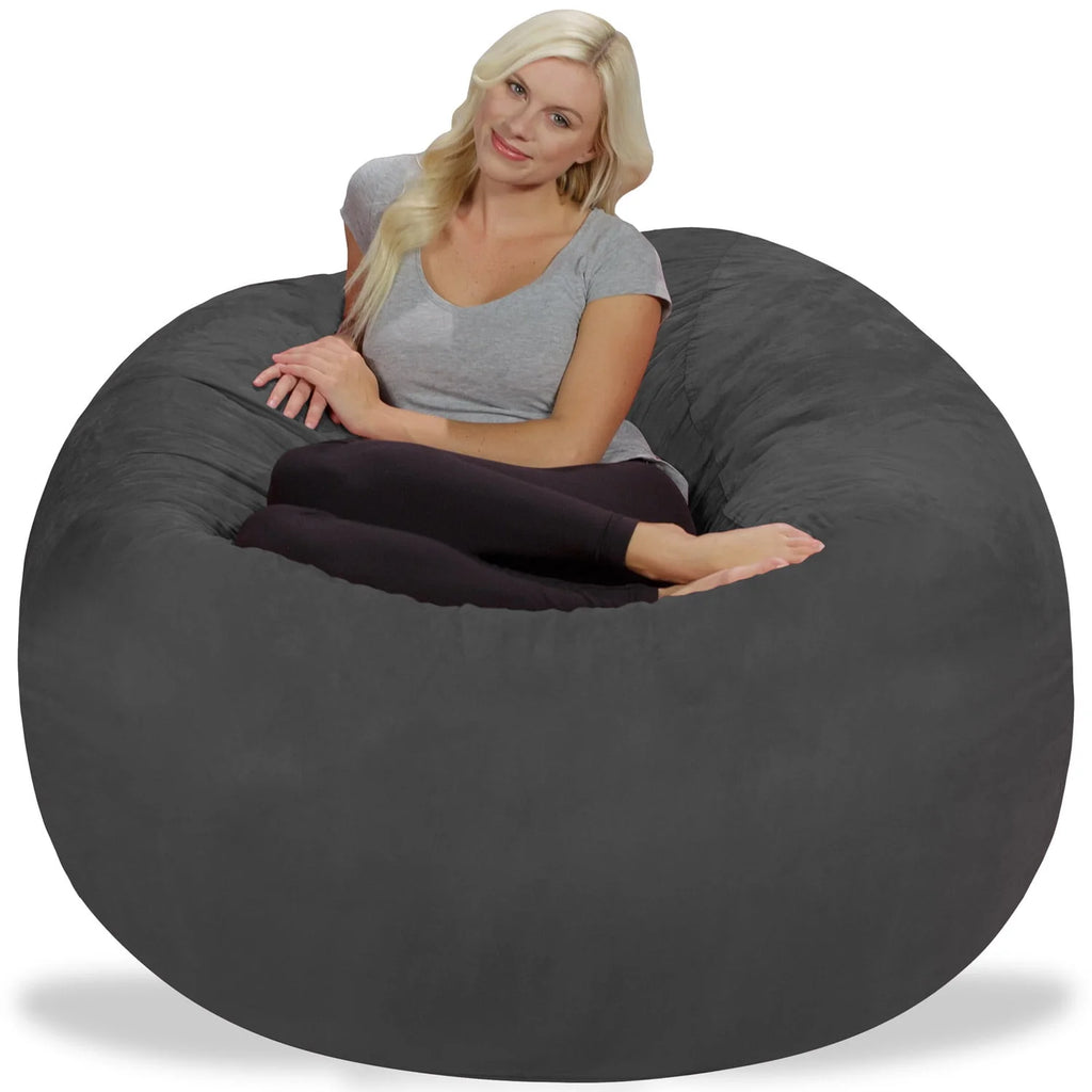 Charcoal 5 ft Memory Foam Bean Bag Chair I178110
