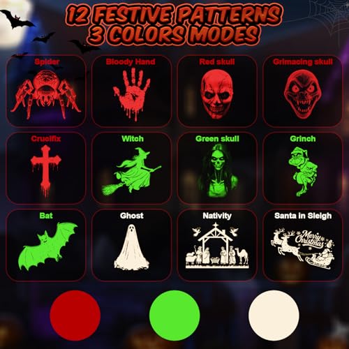 Halloween Christmas Projector Lights Outdoor 3D Dynamic X1686
