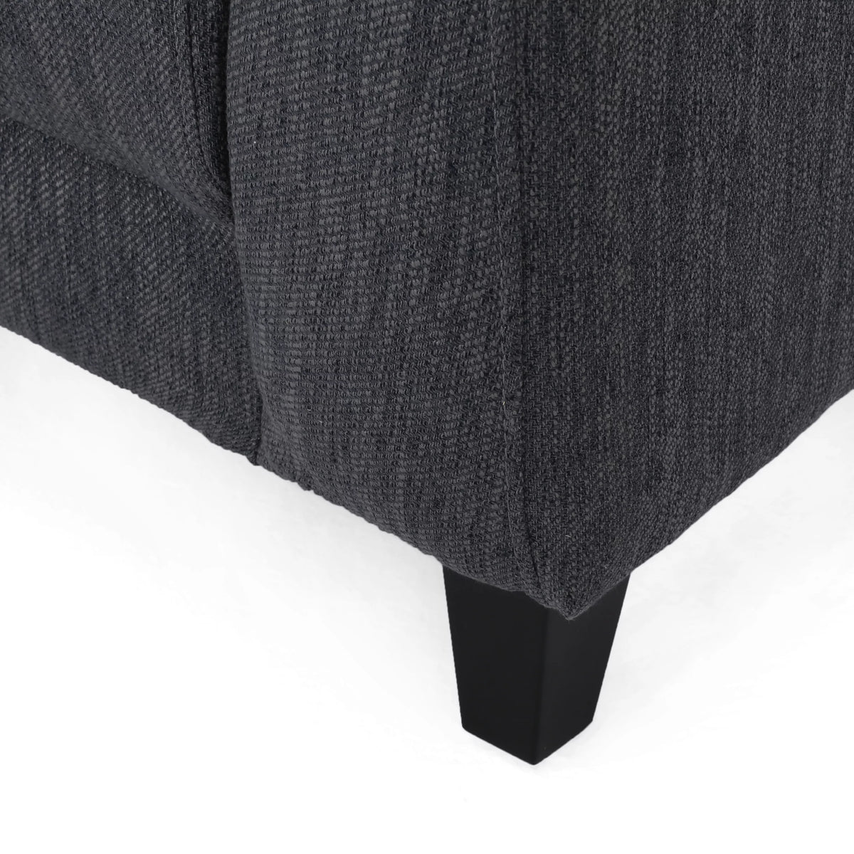 Charcoal and Dark Brown Fabric 3 Seater Curved Sectional Sofa N83924
