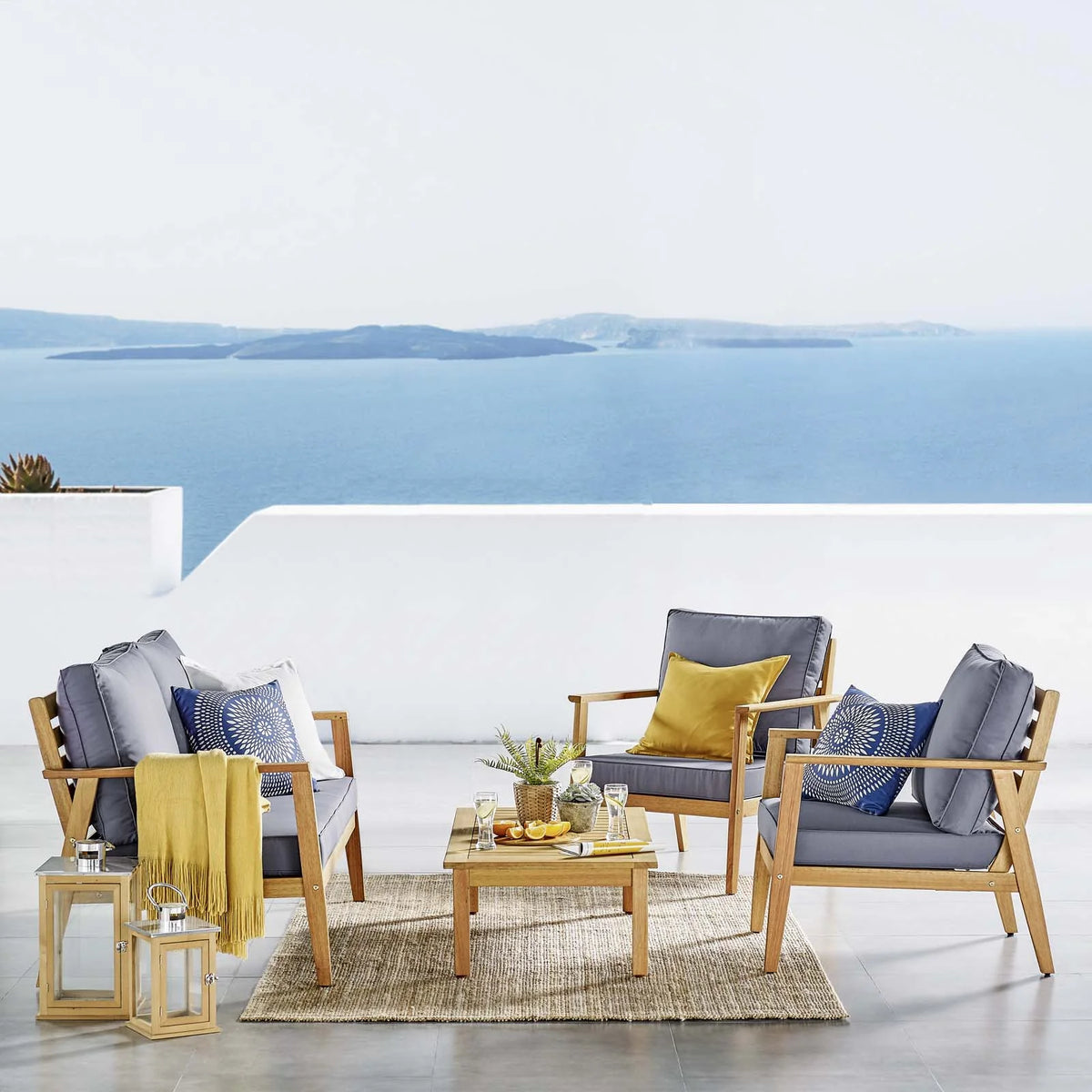 Natural Gray 4 Piece Outdoor Furniture Set F26571
