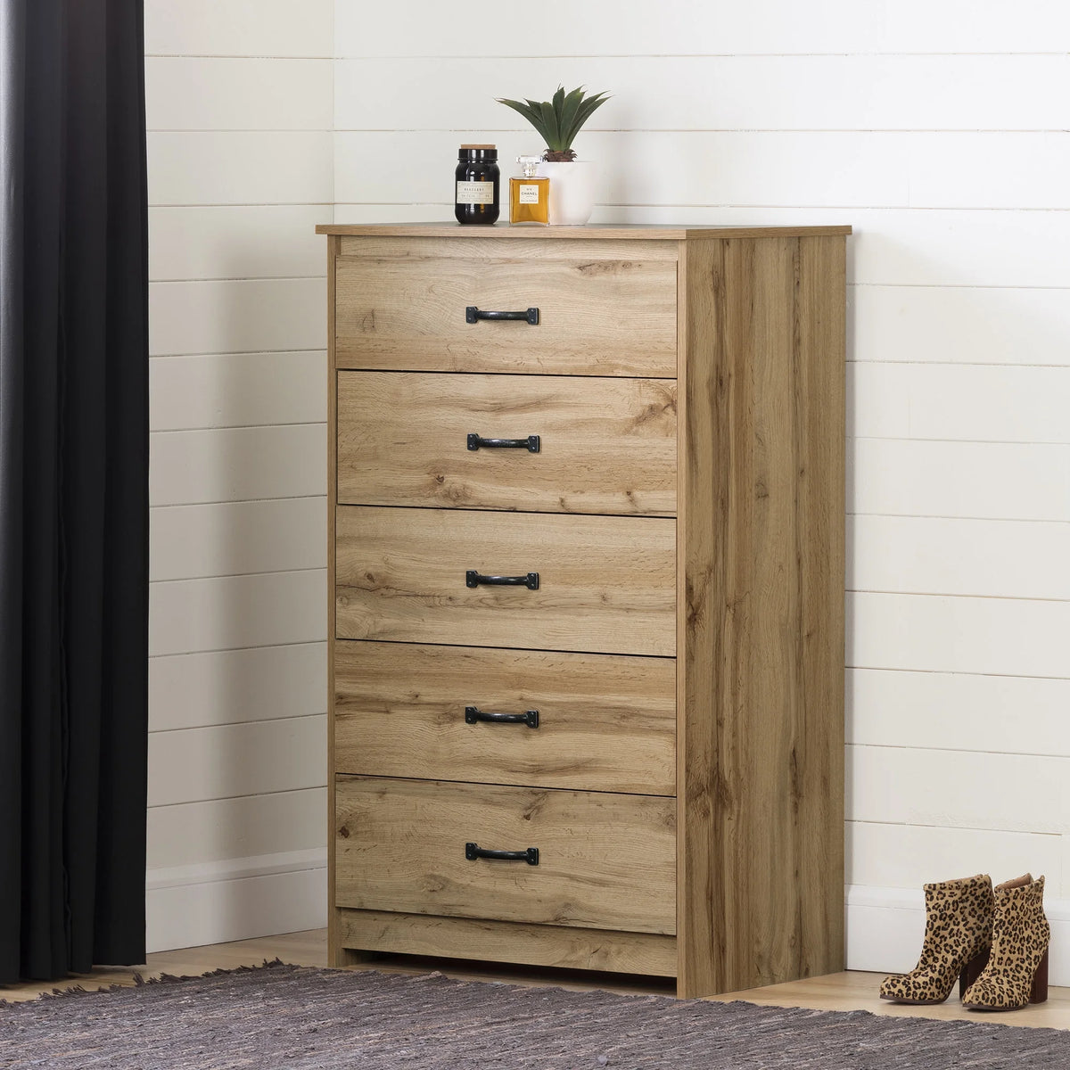 5 Drawer Weathered Oak Dresser O329512