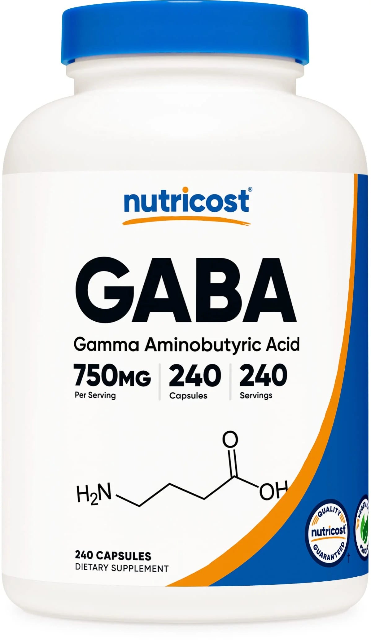 GABA 750mg 240 Capsules Non-GMO Gluten Free P9006