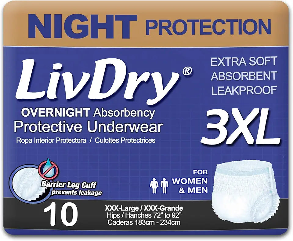 Adult Incontinence Underwear XXX-Large 10 Count H5522