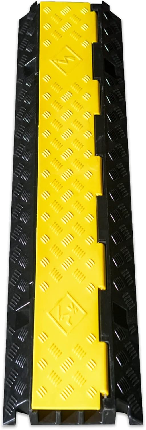 Cable Ramp PVC Rubber Cable Protector, 3 Channel, 44000lbs Capacity, Pack of 2 N679592
