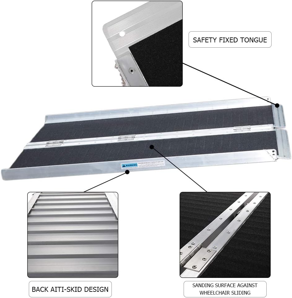 4ft Aluminum Wheelchair Ramp Threshold Portable Ramps S1483