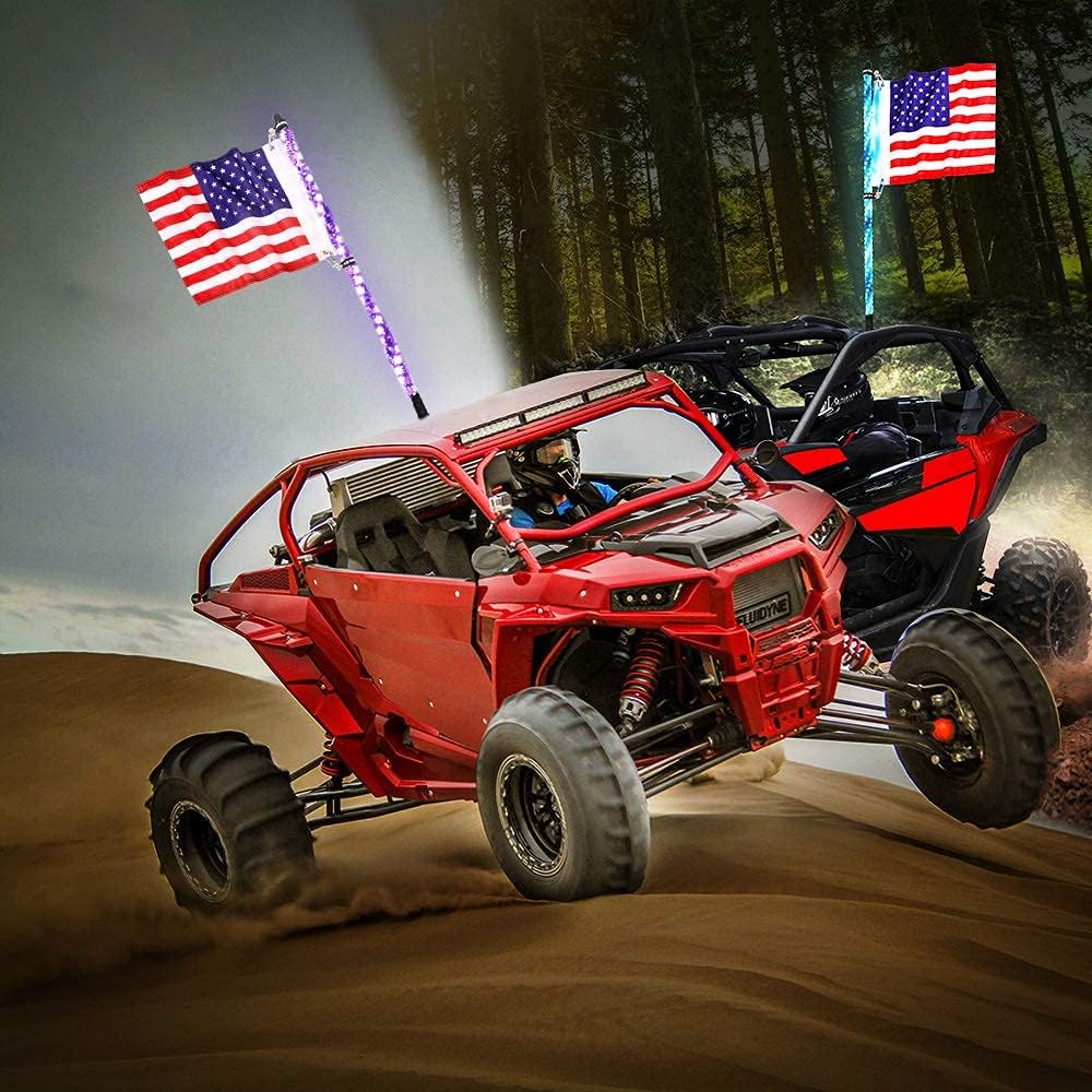 Pack of 2 LED RGB Whip Lights for Offroad UTV ATV H21077