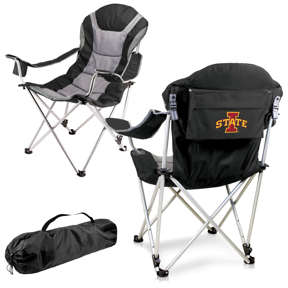 Black Reclining Camp Chair P419