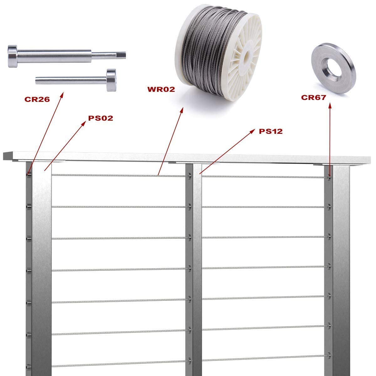 Stainless Steel Brushed Pre-Drilled Posts B6335