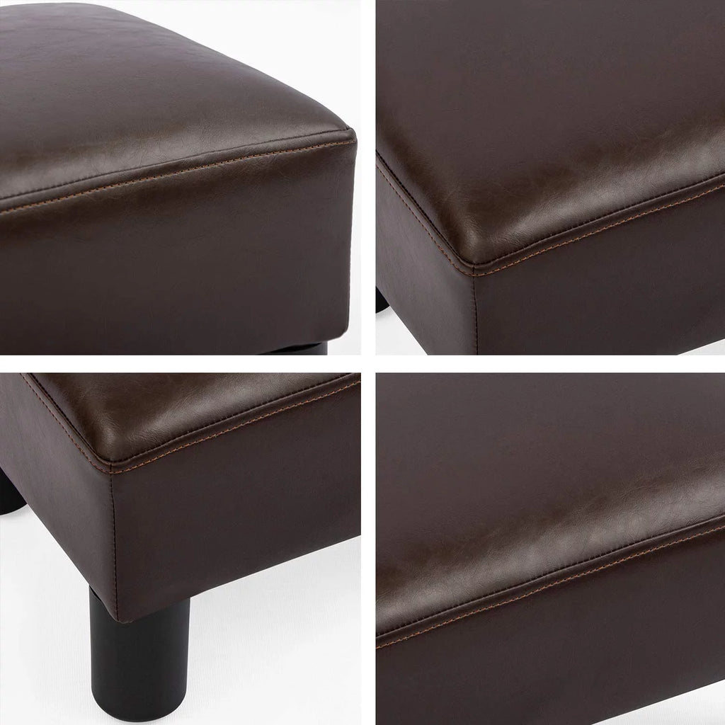 Small Faux PU Leather Rectangular Ottoman L474977