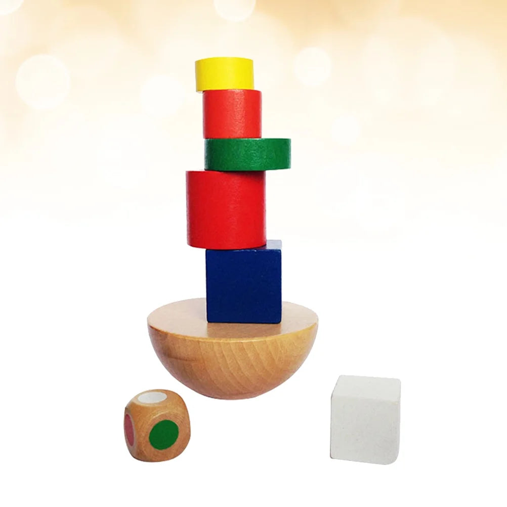 Wooden Hemisphere Balancing Games Stackable Building Blocks Set P19008