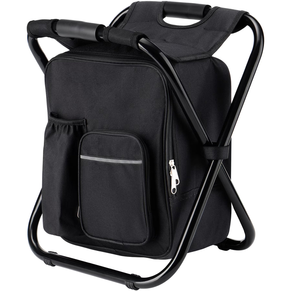 Folding Camping Stool in Black, 14x11x16 inch Z74425