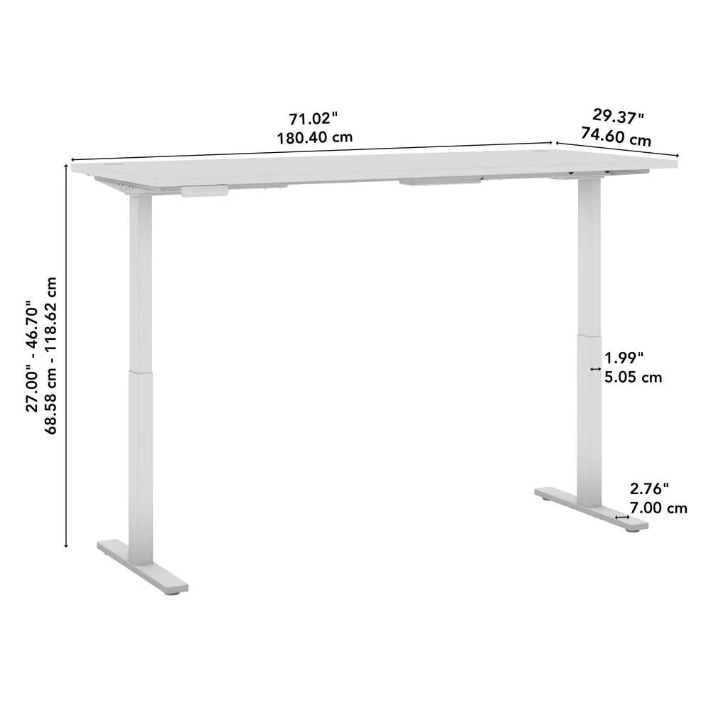 72W Adjustable Standing Desk in Natural Elm C90689
