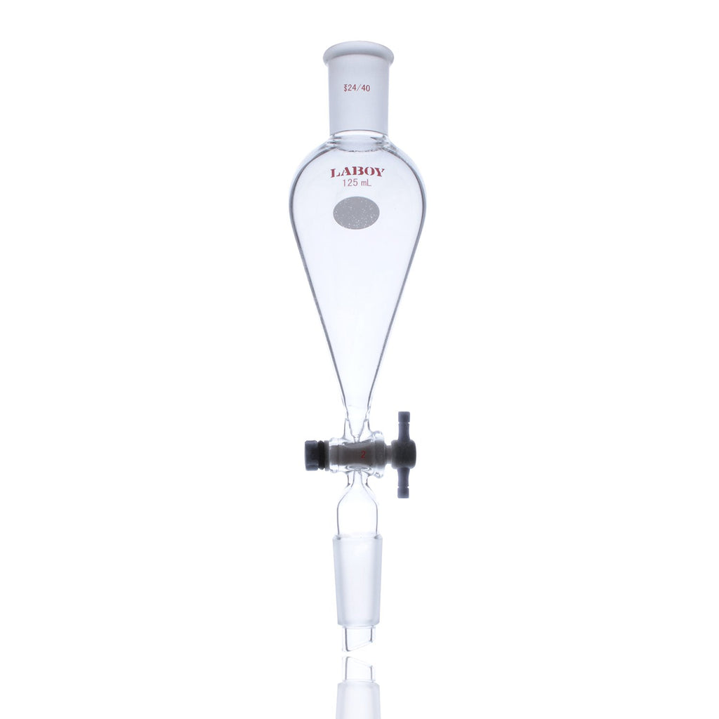 Conical Separatory Funnel 250mL with PTFE Stopcock Pear Shape Pack of 2 M828206