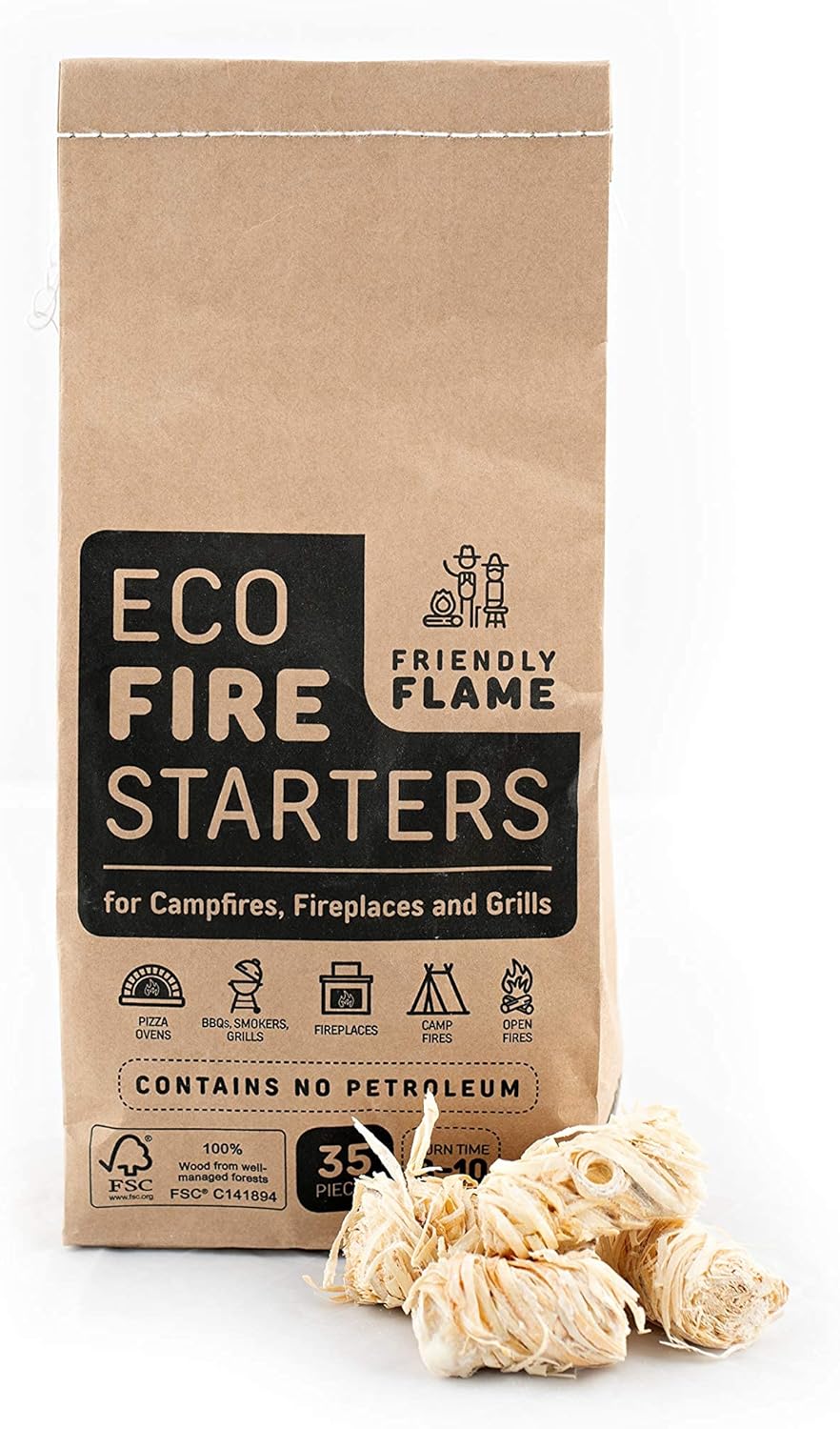 35pcs Natural Wood and Wax Firestarters G95362