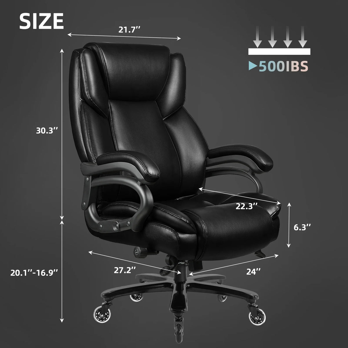 Heavy Duty Big and Tall Office Chair 500lbs W80506