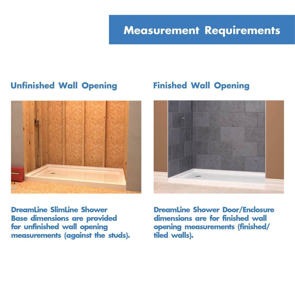 Slimline 34 in. x 60 in. Single Threshold Shower Base P7012