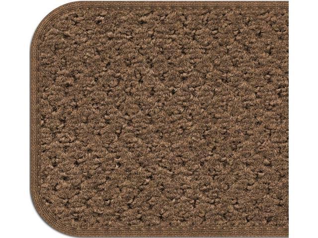 Set of 15 Adhesive Carpet Stair Treads - Toffee Brown - 8 in. x 30 in. O974