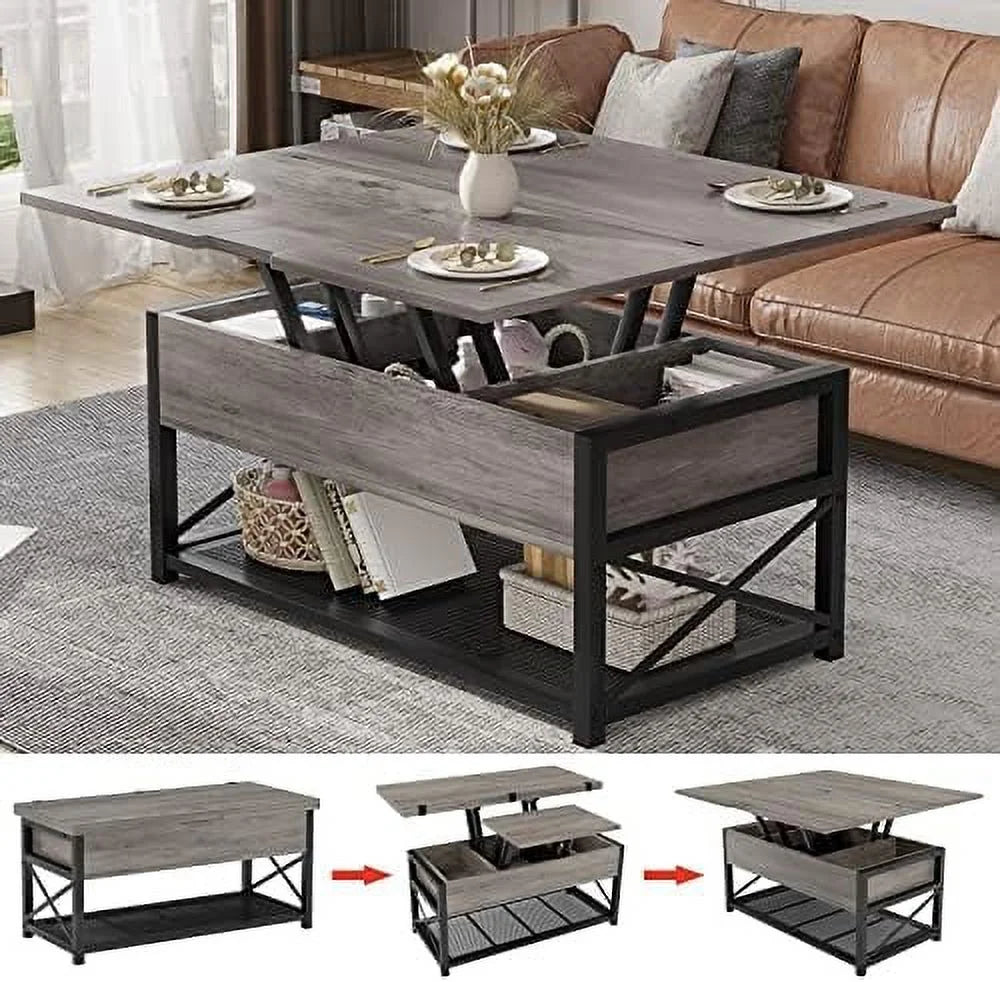 43" Lift Top Coffee Table Grey E521