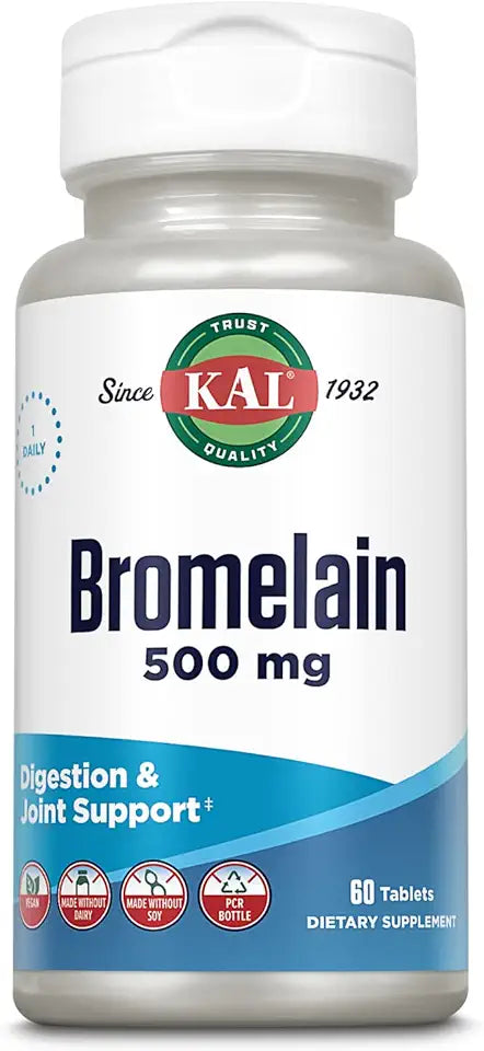 Bromelain 500 mg Digestive Enzymes Pineapple Extract Vegan 60 Tablets P81101