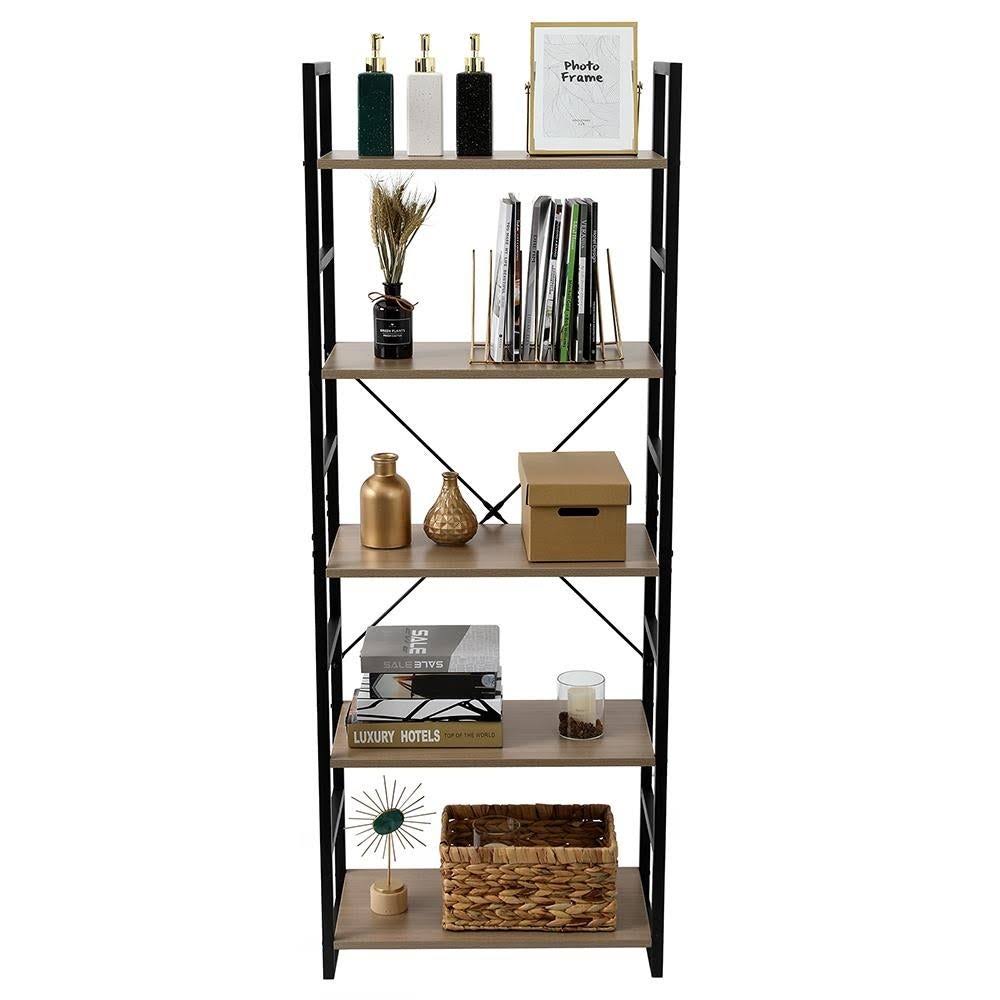 4 Tier Wood and Metal Bookcase C329183
