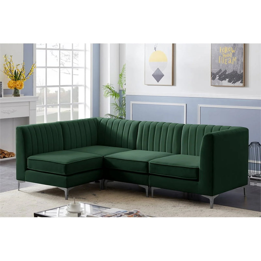 Green Velvet Modular Sectional V53332