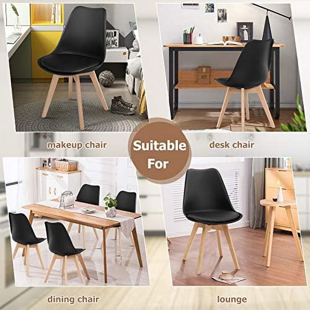 Set of 4 Upholstered Dining Chairs with Solid Wood Legs G1473