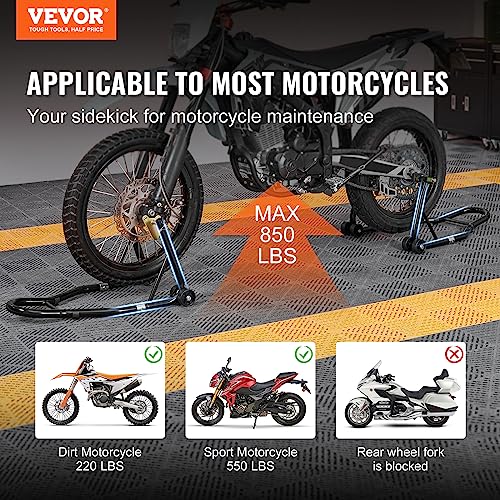 850lbs Motorcycle Stand Lift Front Rear Combo Black H414010