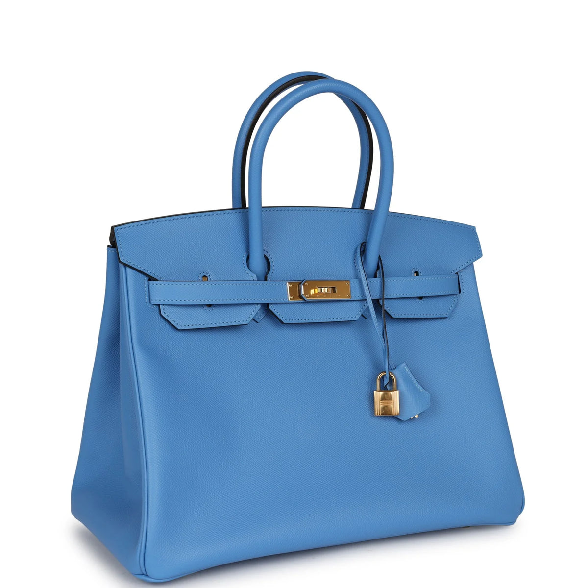 Birkin 35 Bleu Paradise Epsom Gold Hardware N41204