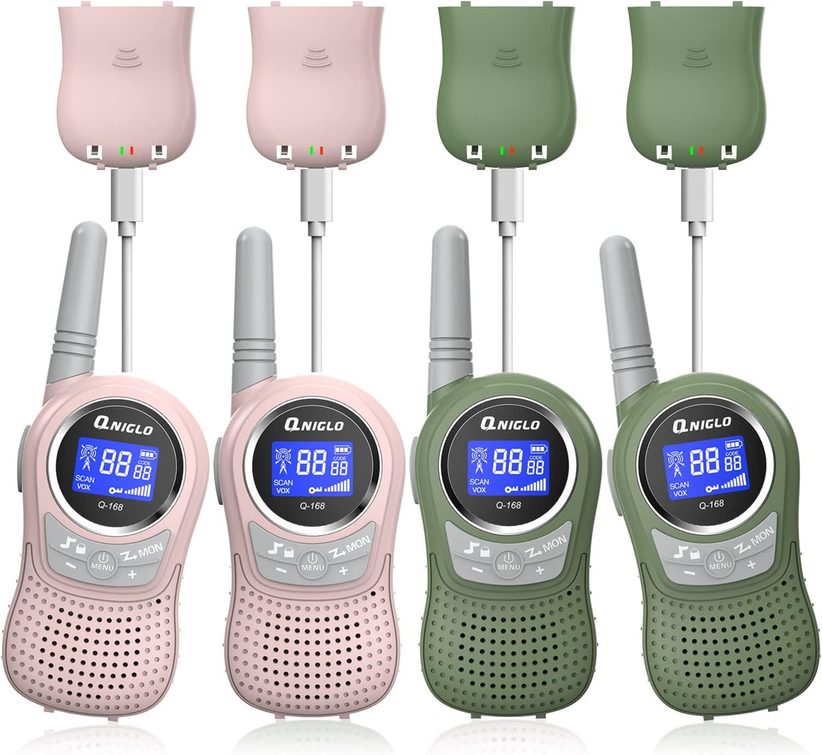 4 Pack Rechargeable Walkie Talkies E721