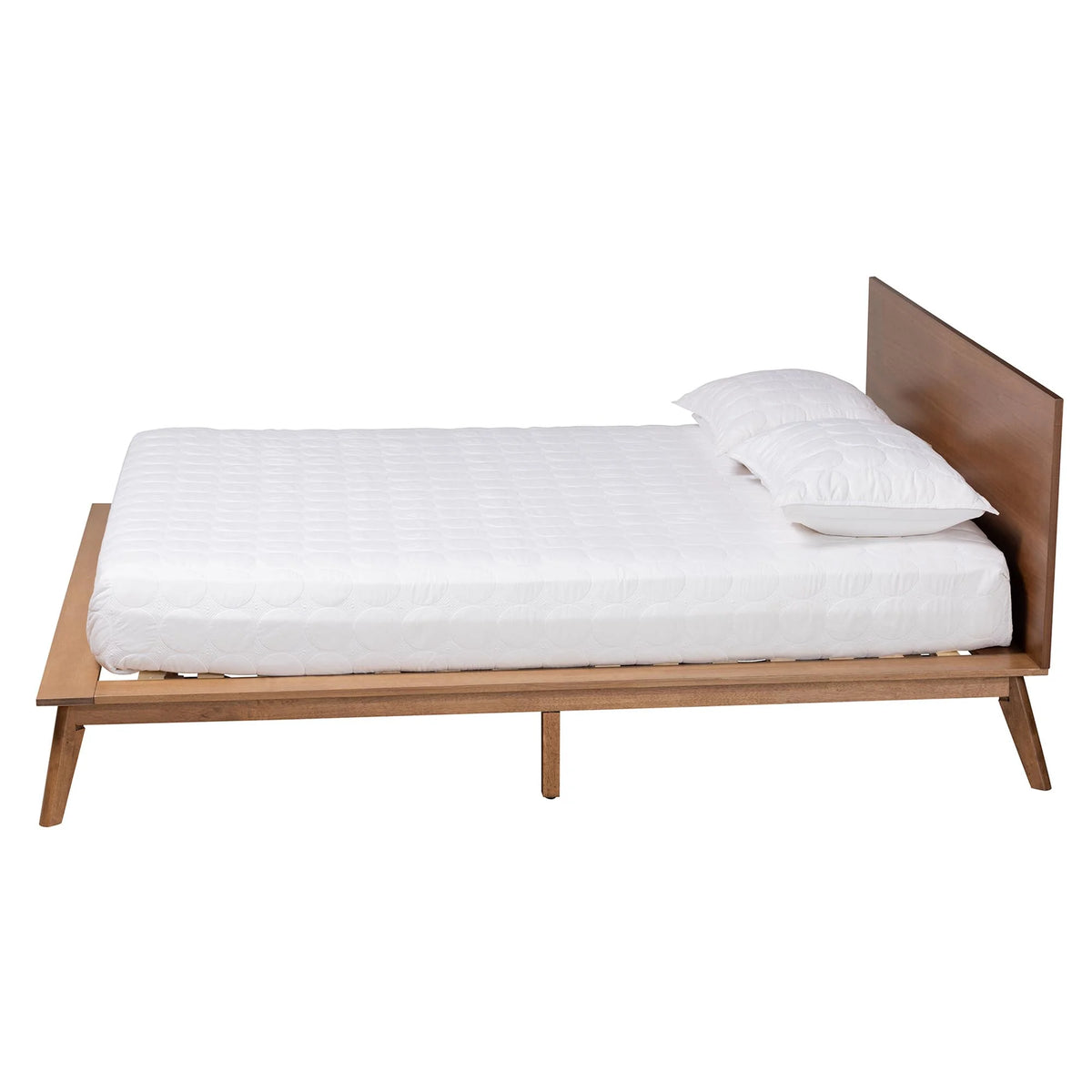 King Size Walnut Brown Wood Platform Bed Z33940