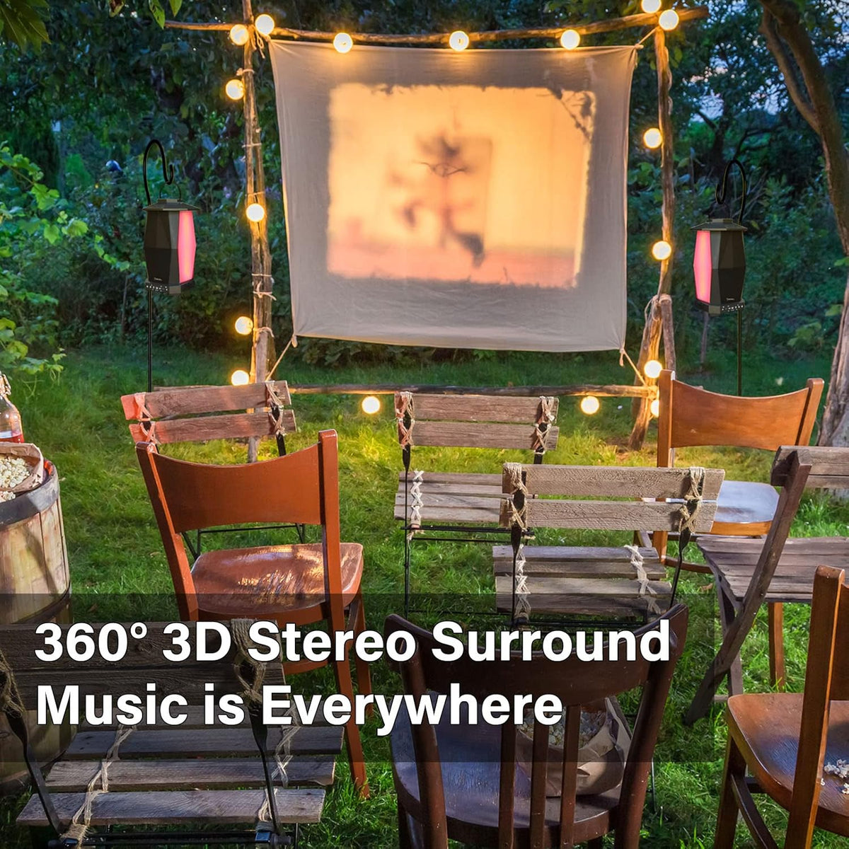 2 Pack 25W Wireless Outdoor Bluetooth Speakers with RGB LED Lights Y227326