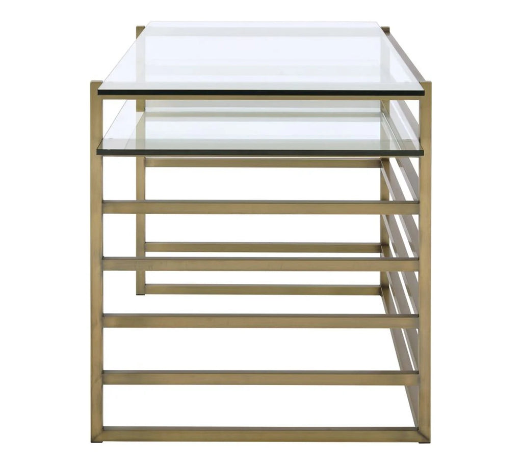 Antique Gold Clear Glass Desk Q666809