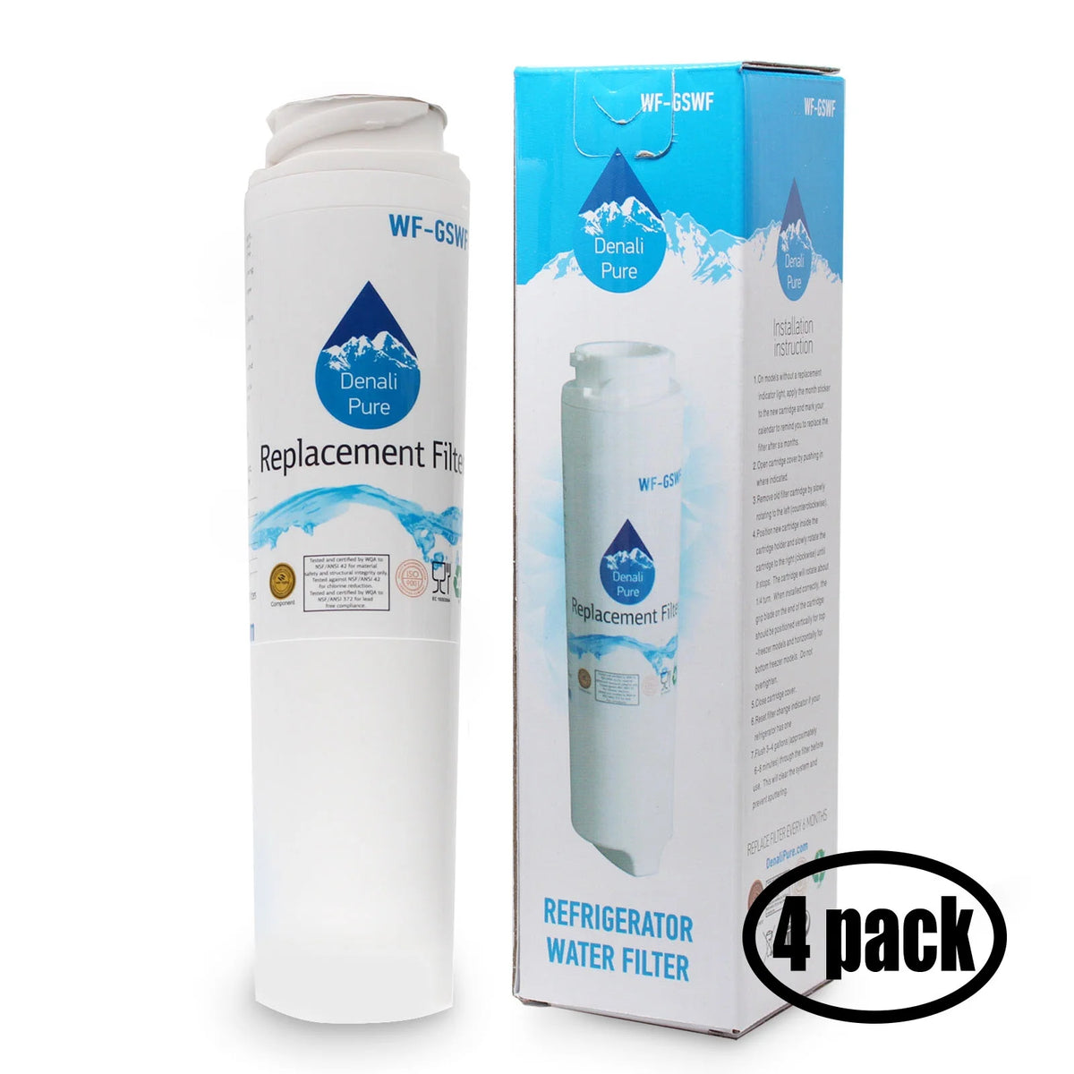 4-Pack Replacement Water Filter Cartridge D24732