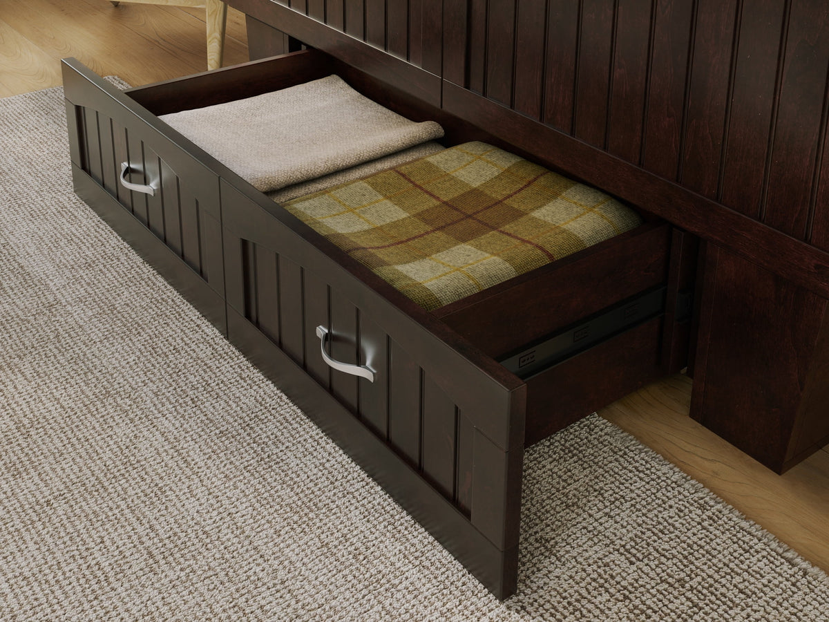 Queen Solid Wood Murphy Bed Chest with Mattress T4238