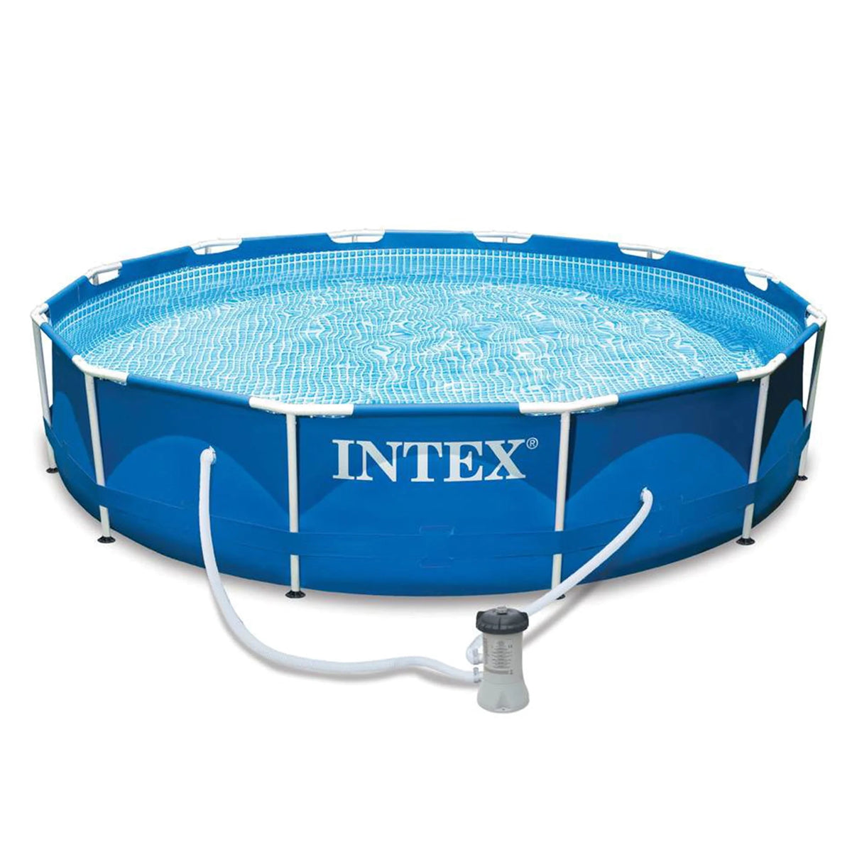 Metal Frame Swimming Pool with Filter Pump O97901