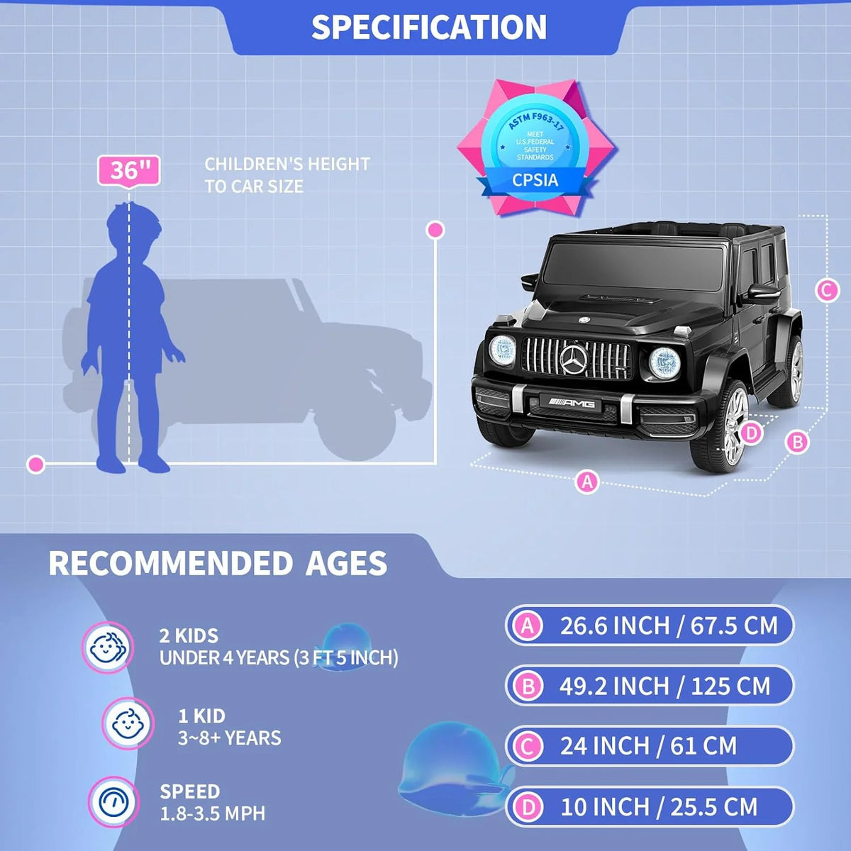 24V 2-Seater Kids Ride on Car 4WD Electric Vehicle with 7AH Battery, Remote Control, Black G333