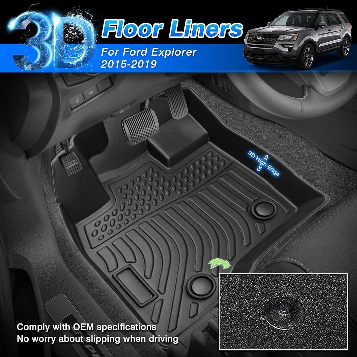 All Weather Floor Liners for 1st & 2nd Row Seat TPE L891